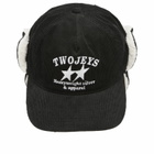 TwoJeys Men's Heavy Silver Earflap Cap in Black 
