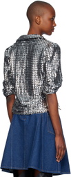 Anna Sui Silver Cropped Jacket