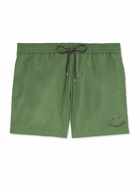 Paul Smith - Happy Slim-Fit Short-Length Logo-Embroidered Recycled Swim Shorts - Green