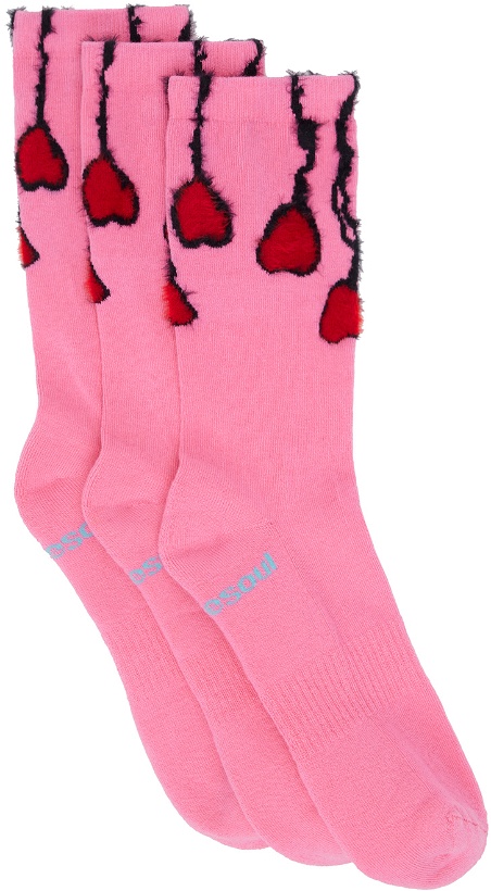 Photo: DOUBLESOUL Three-Pack Pink Gaetano Pesce Socks