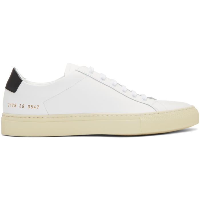 Photo: Common Projects White and Black Achilles Retro Low Sneakers 
