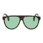 Gucci Tortoiseshell Oversized Pilot Sunglasses