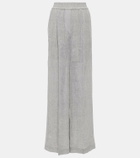 Brunello Cucinelli Low-rise linen-blend wide-leg sweatpants