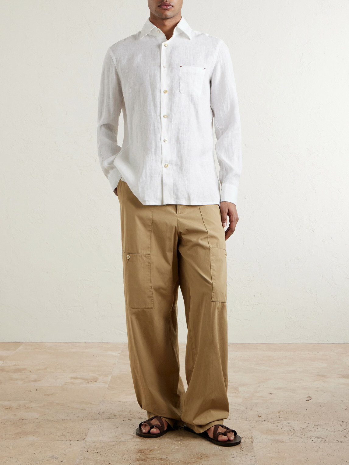 Kiton - Straight Cut Linen Shirt - White
