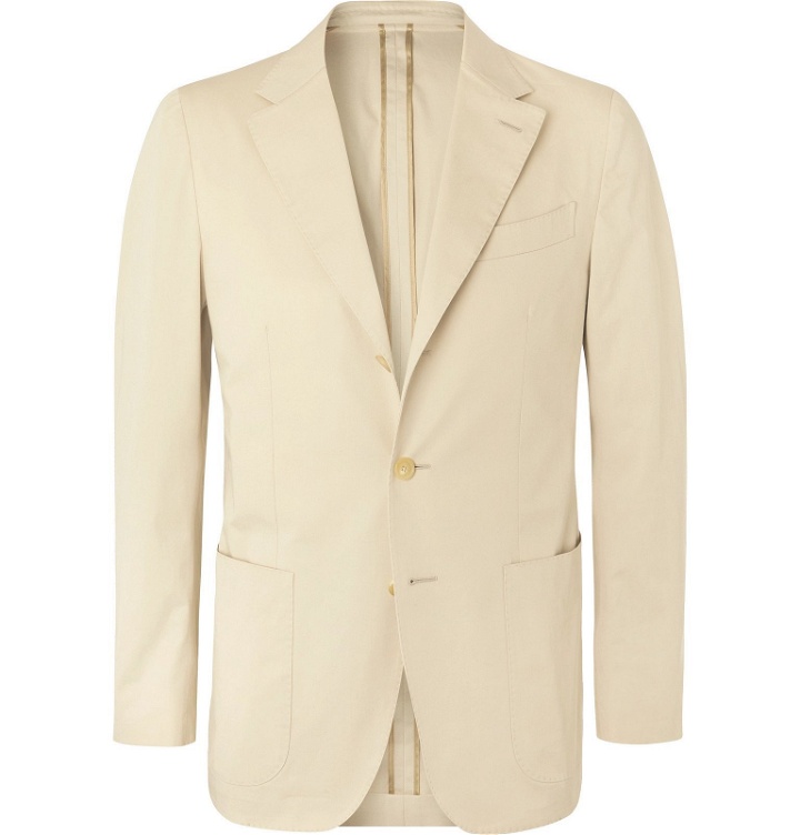 Photo: Caruso - Light-Beige Butterfly Cotton-Blend Suit Jacket - Neutrals