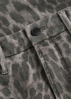 Good American Good Icon Leopard Straight-leg Jeans Grey