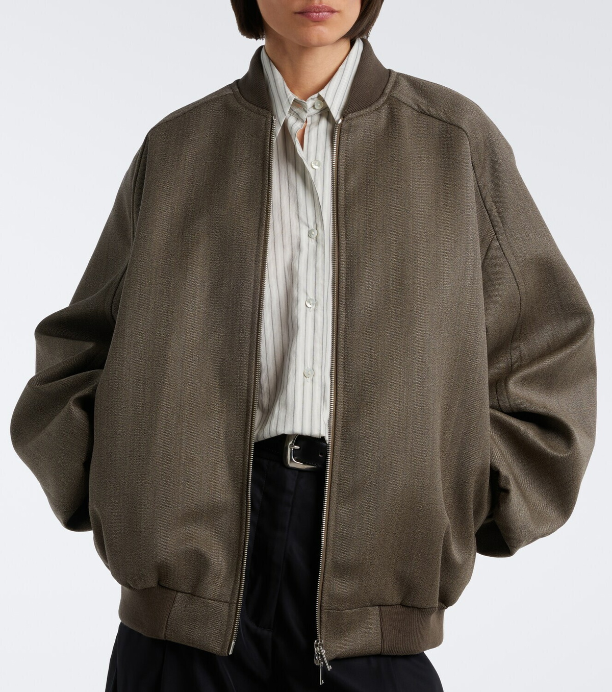 The Frankie Shop Elinor oversized wool bomber jacket