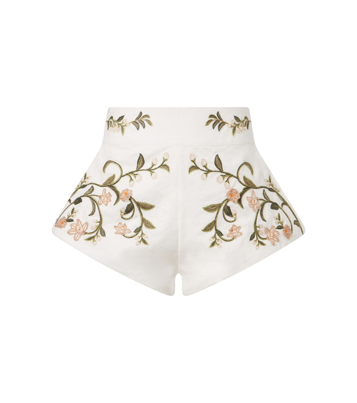 Photo: Agua by Agua Bendita Gatti embroidered linen shorts