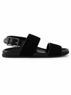 Manolo Blahnik - Golby Suede and Leather Sandals - Black