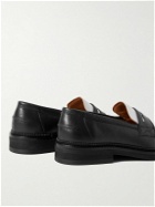 Mr P. - Jacques Two-Tone Leather Penny Loafers - Black