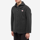 Danton Men's Round Collared Wool Jacket in Charcoal