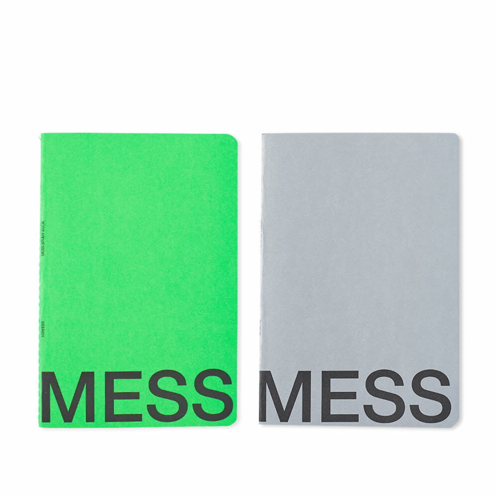 Photo: Nomess Mess Study Books 2 Pieces - Medium in Neon Green/Metallic