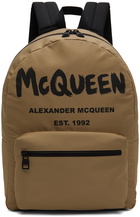 Alexander McQueen Beige Graffiti Metropolitan Backpack