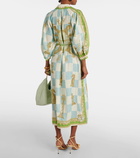 Alémais Checkmate printed linen shirt dress