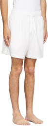 Tekla White Poplin Pyjama Shorts