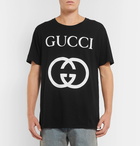 Gucci - Oversized Logo-Print Cotton-Jersey T-Shirt - Men - Black