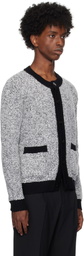 Ernest W. Baker Black & White Boucle Cardigan