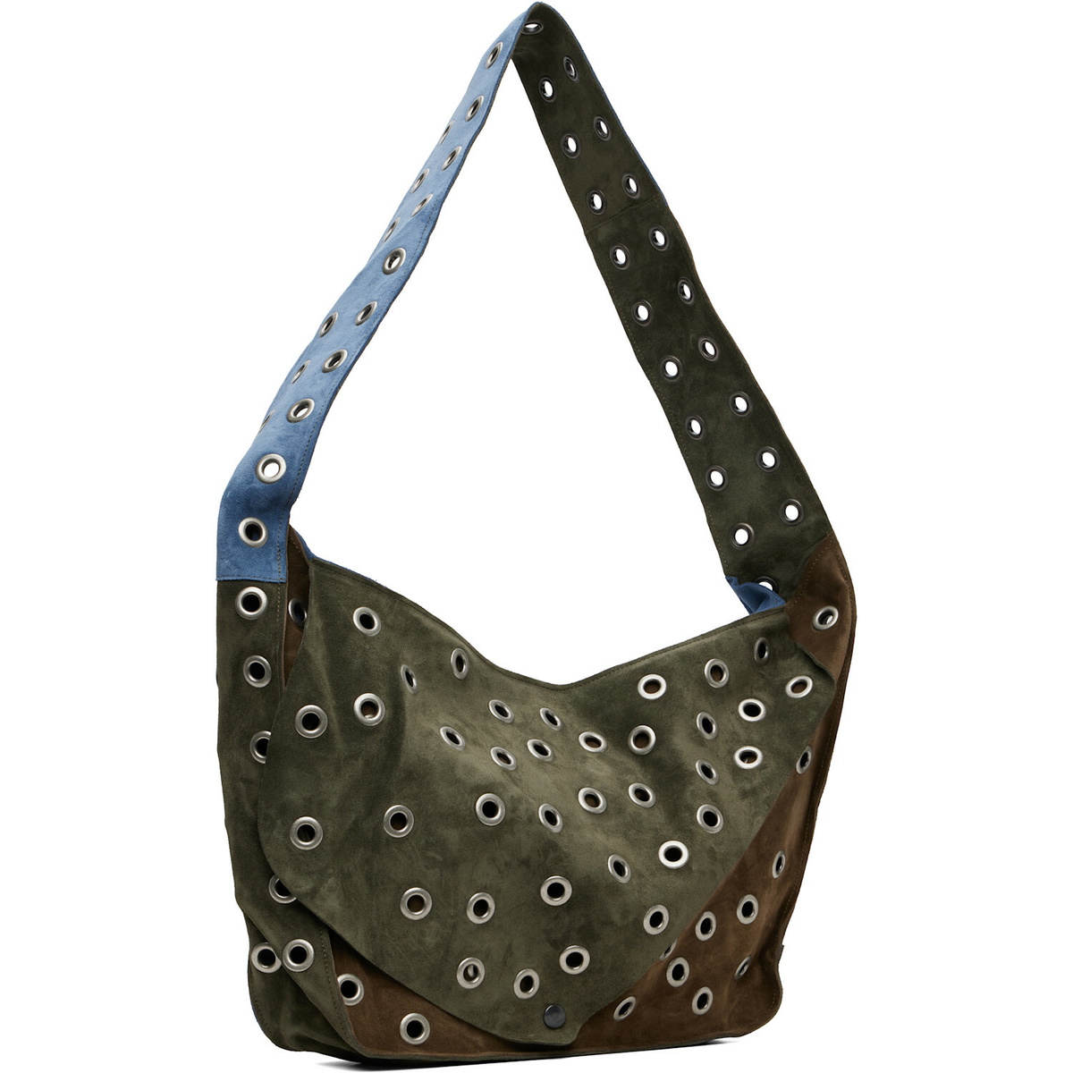 SC103 Khaki & Blue Record Messenger Bag
