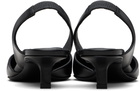 Loulou de Saison Black Betsy Calf Leather Slingback Heels