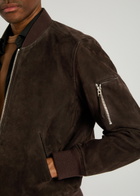 Tom Ford Suede Bomber Jacket Chocolate