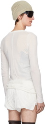 Rick Owens White Rib Long Sleeve T-Shirt