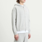 MKI Men's Mohair Blend Knit Zip Hoodie in Light Grey