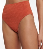 Toteme - Smocked high-rise bikini bottoms