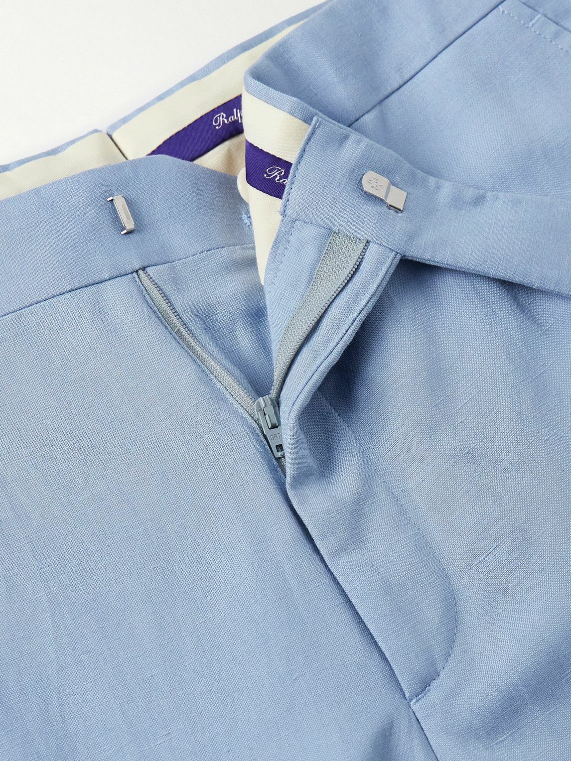 Ralph Lauren Purple label - Gregory Straight-Leg Silk and Linen-Blend Suit Trousers - Blue