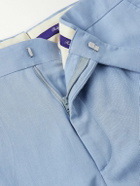 Ralph Lauren Purple label - Gregory Straight-Leg Silk and Linen-Blend Suit Trousers - Blue