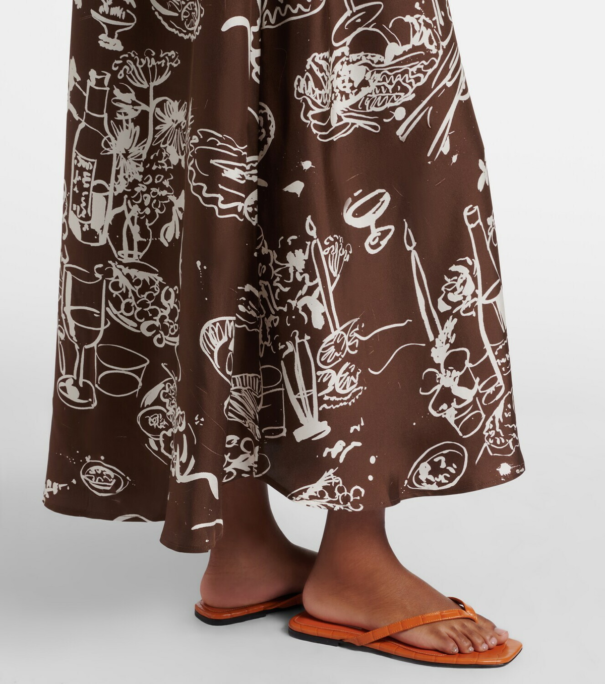 Asceno Napoli printed silk twill maxi dress