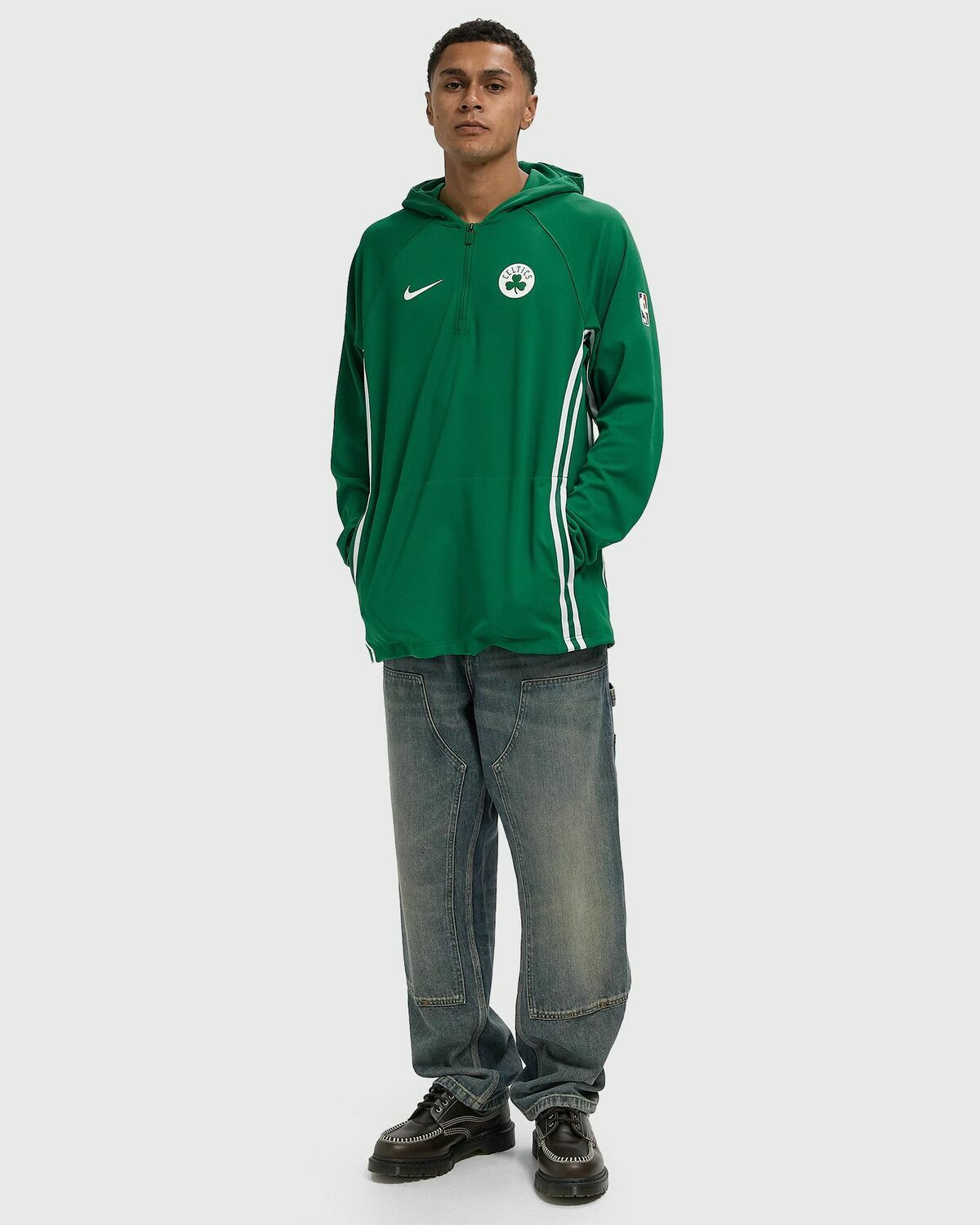 Nike BOS MNK DF ZONE QZ HD TOP Green Mens Hoodies/Zipper