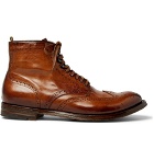 Officine Creative - Anatomia Burnished-Leather Brogue Boots - Men - Brown