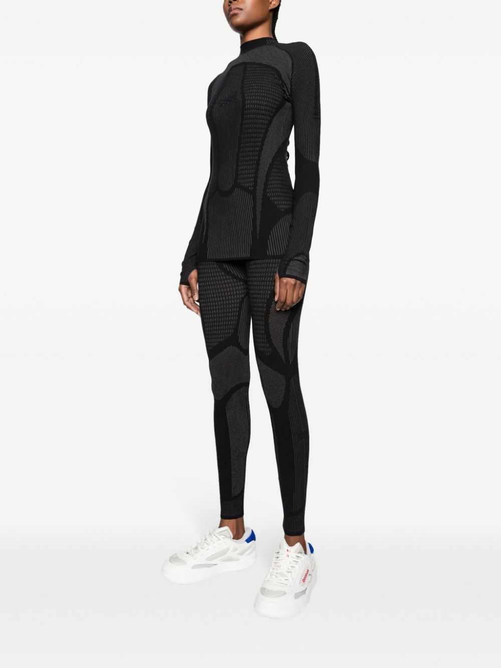 Reebok LTD Black Baselayer Mesh Jacquard Leggings
