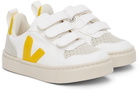 Veja Baby White & Yellow Vegan V-10 Velcro Sneakers