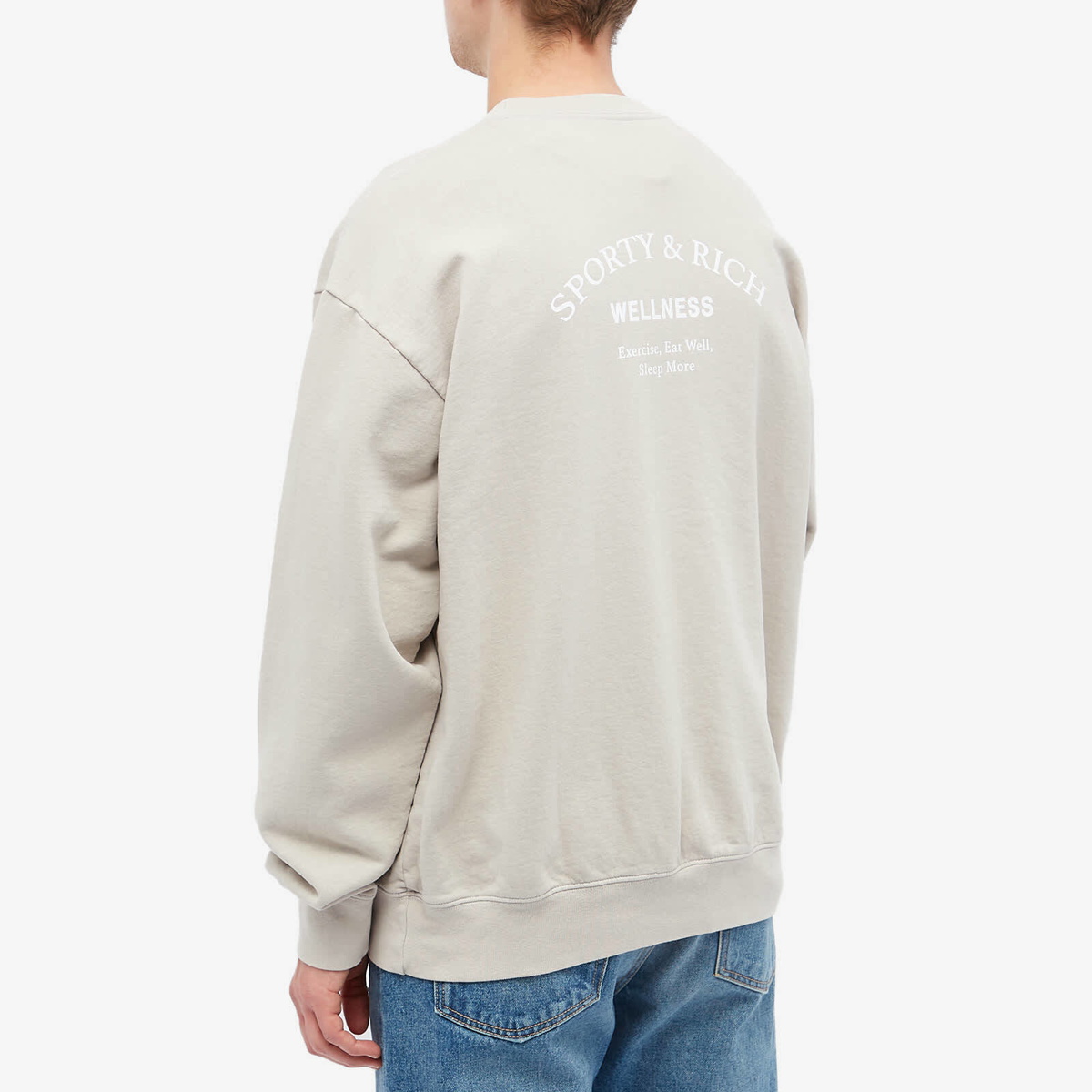 ★Sporty & Rich★ Wellness Studio Man to Man Dove CR866DV CR Sporty & Rich Men's Wellness Studio Crew Sweat in Dove/White