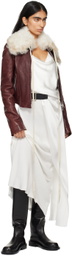 Ann Demeulemeester Burgundy Esther Biker Leather Jacket