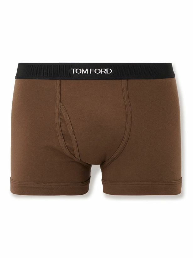 Photo: TOM FORD - Stretch-Cotton Boxer Briefs - Brown