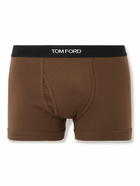 TOM FORD - Stretch-Cotton Boxer Briefs - Brown