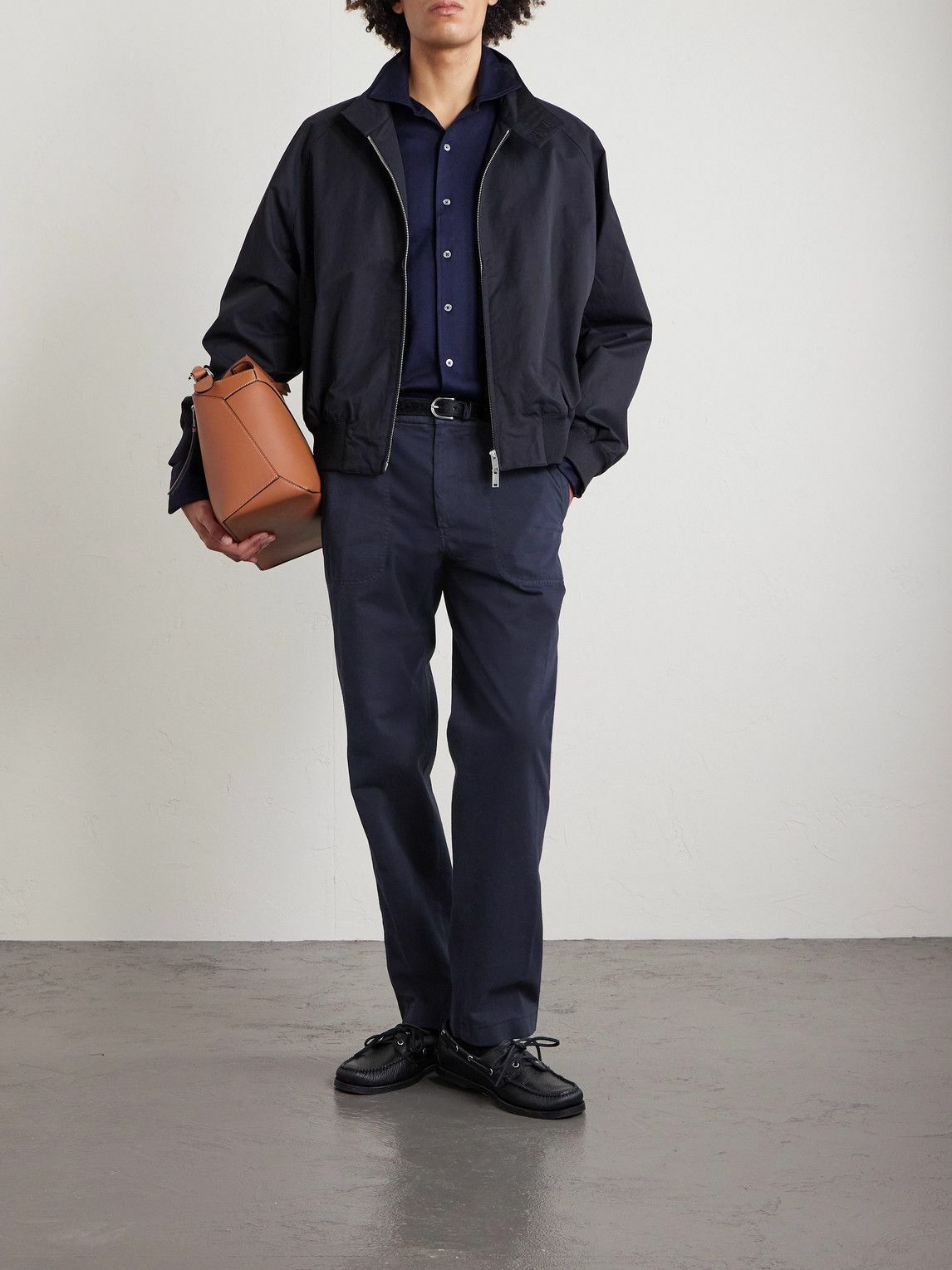 Canali - Straight-Leg Cotton-Blend Twill Trousers - Blue