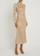 Needle & Thread Malia Sequin-embellished Stretch-tulle Gown Beige