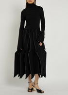 A.W.A.K.E Mode Laser-cut Wool-blend Midi Dress Black