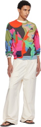Paul Smith Multicolor 'River Collage' Knitted Cotton Sweater