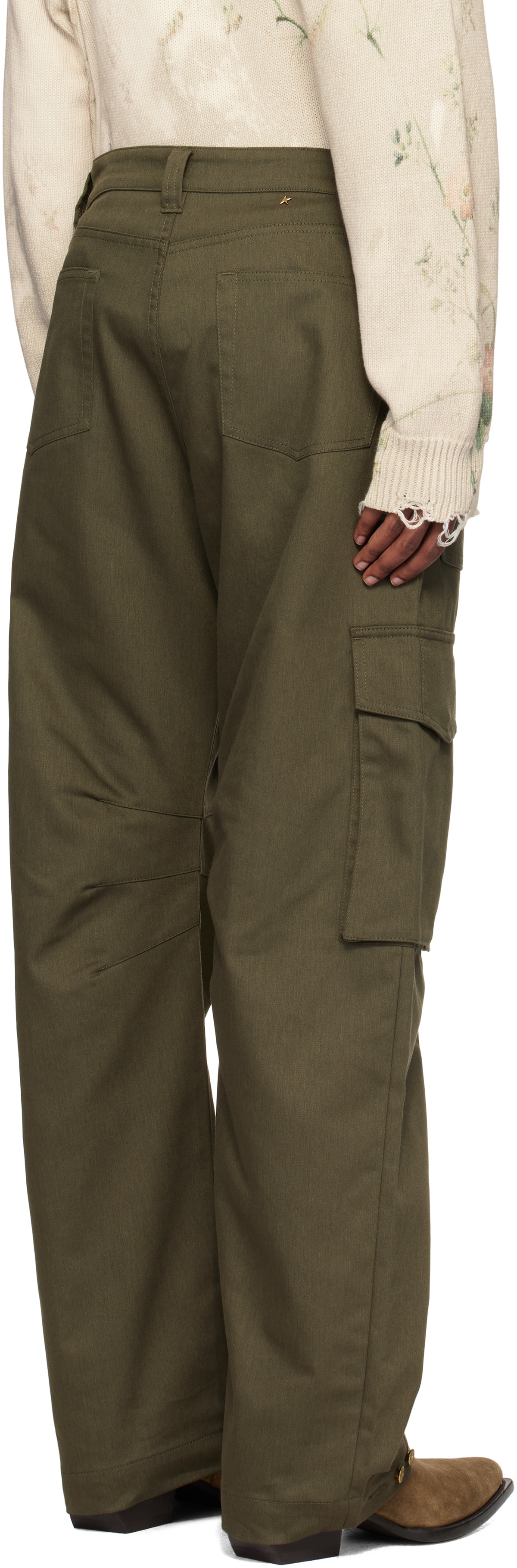 Golden Goose Khaki Wide-Leg Cargo Pants