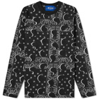 Awake NY Men's Long Sleeve Big Paisley T-Shirt in Black