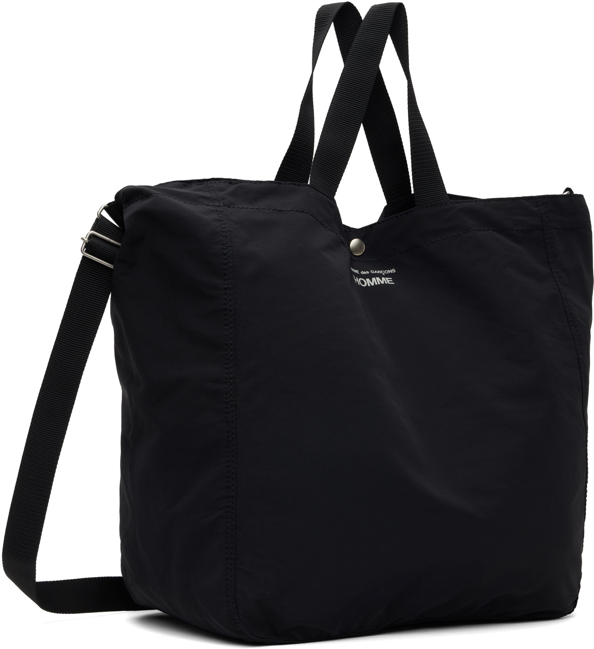Comme des Garçons Homme Black Nylon Grosgrain Tote Comme des
