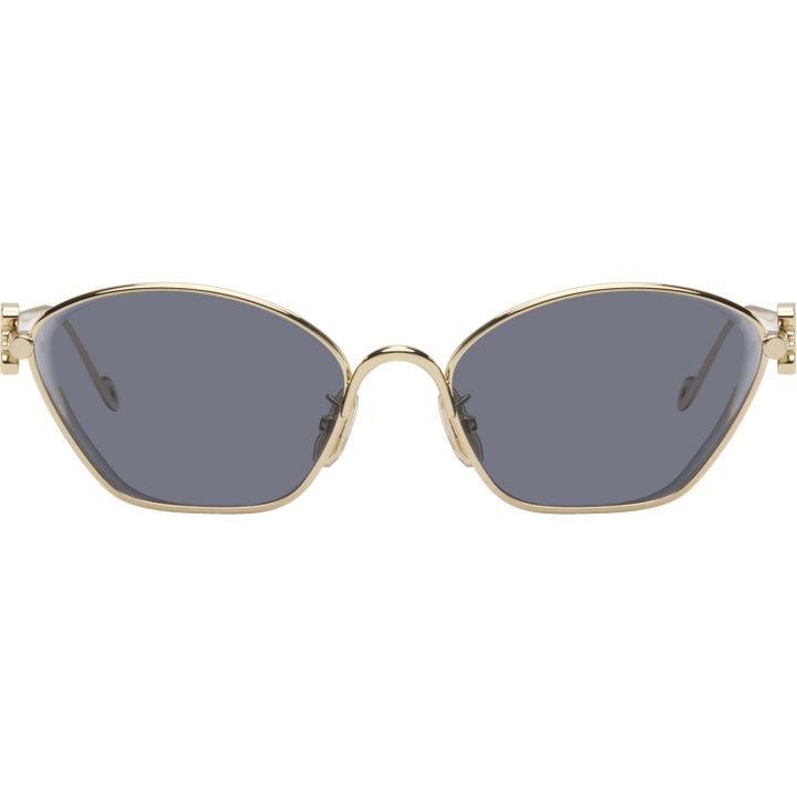 Photo: LOEWE Gold Anagram Hexagonal Sunglasses
