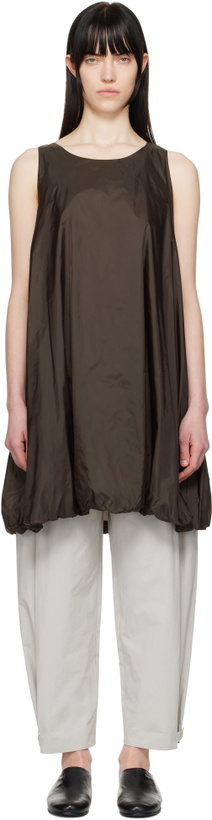 Photo: AMOMENTO Brown Nylon Volume Minidress