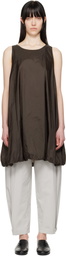 AMOMENTO Brown Nylon Volume Minidress