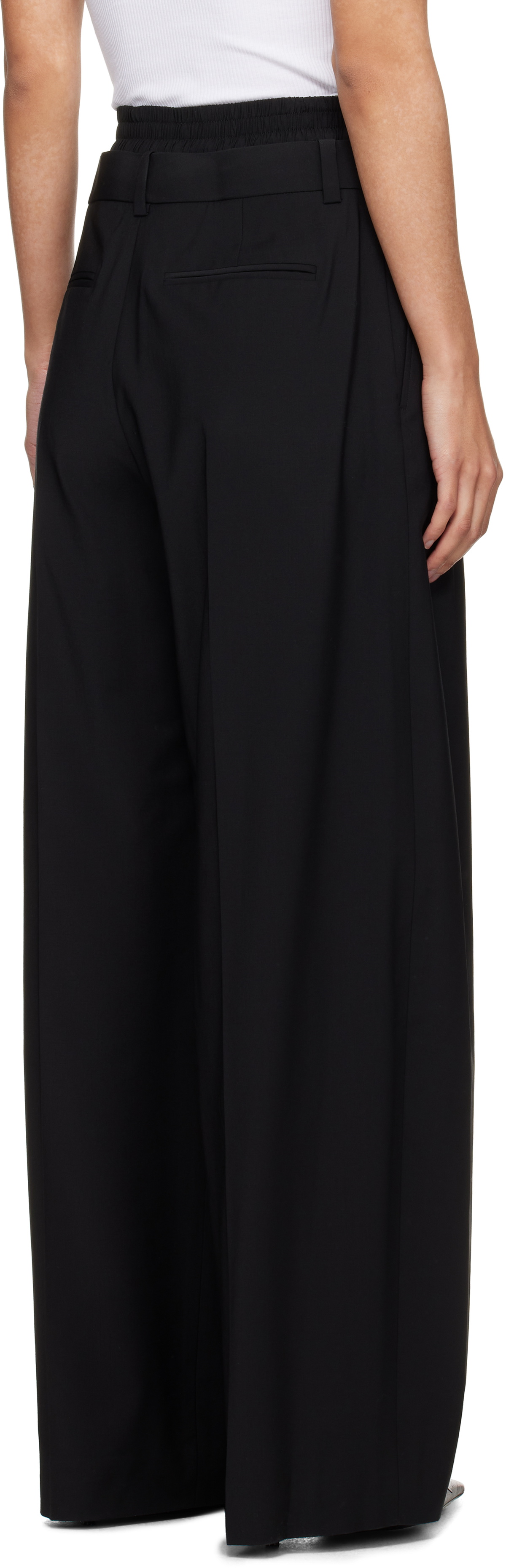Alexander Wang Black Pre-Styled Boxer Pleated Trousers