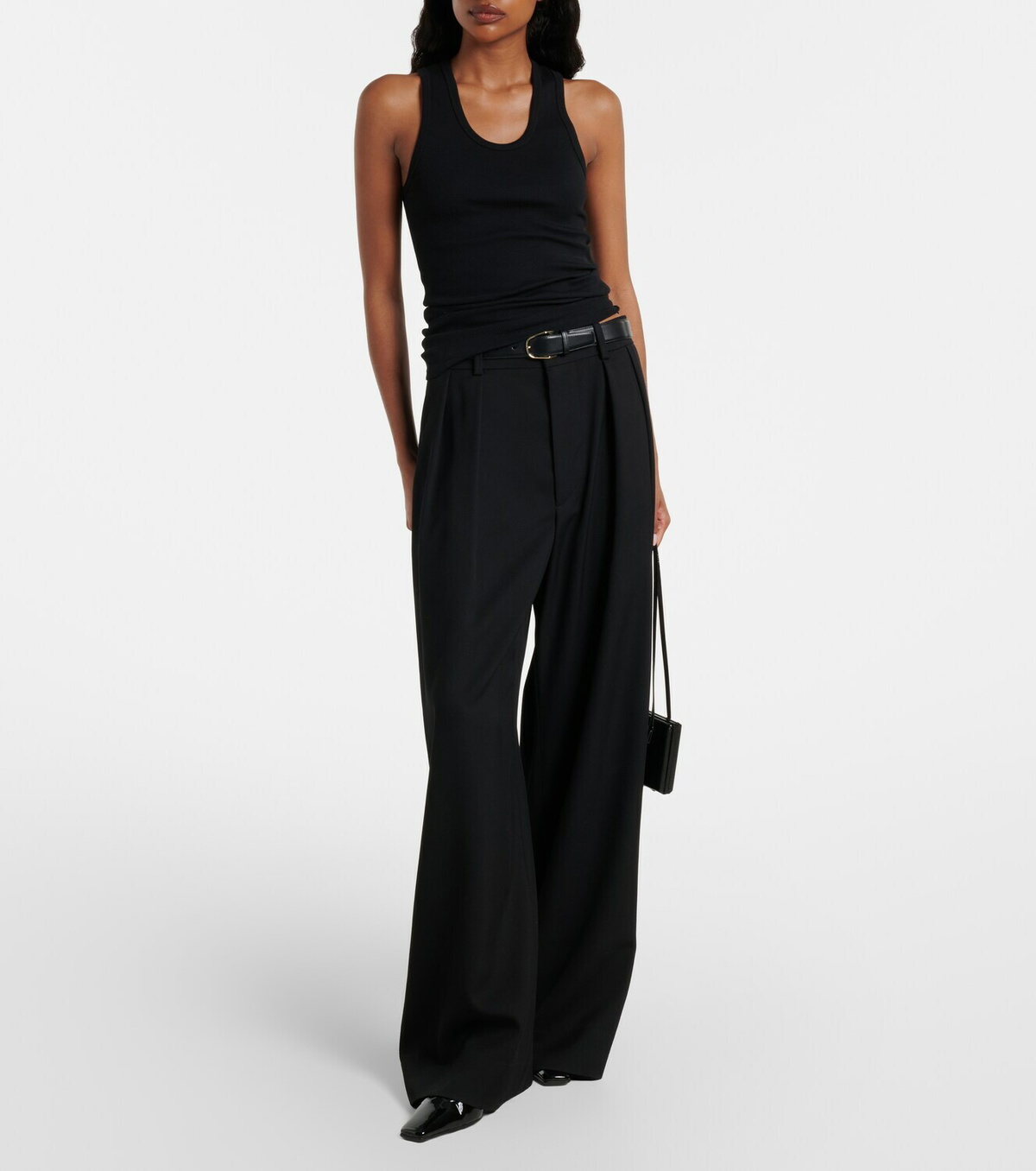 Wardrobe.NYC Ribbed-knit cotton jersey tank top